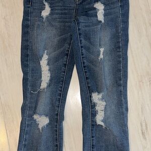 Aeropostale Ripped Blue Skinny Jeans